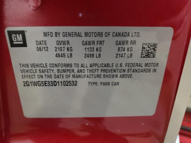 Photo 10 from auction – 2013 CHEVROLET IMPALA LT with VIN 2G1WG5E33D1102532