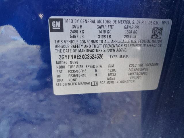 Photo 10 from auction – 2012 CADILLAC SRX LUXURY with VIN 3GYFNAE3XCS524526