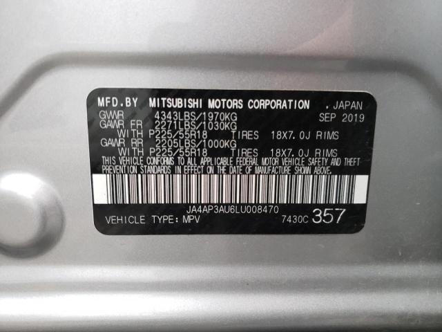 Photo 10 from auction – 2020 MITSUBISHI OUTLANDER with VIN JA4AP3AU6LU008470
