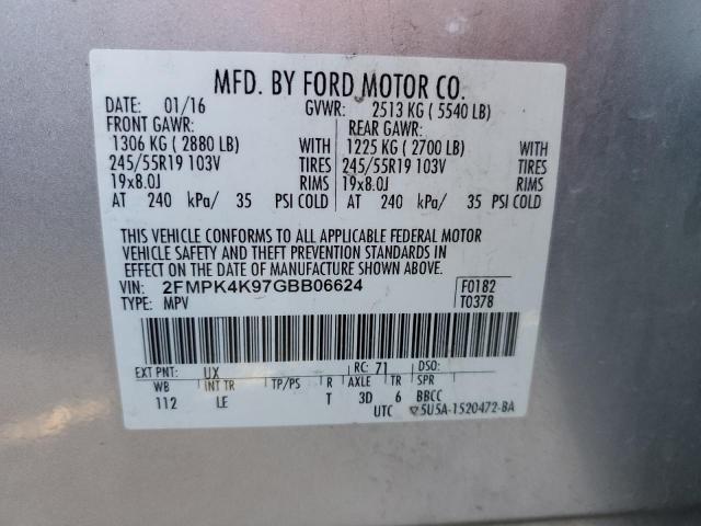 Photo 10 from auction – 2016 FORD EDGE TITAN with VIN 2FMPK4K97GBB06624