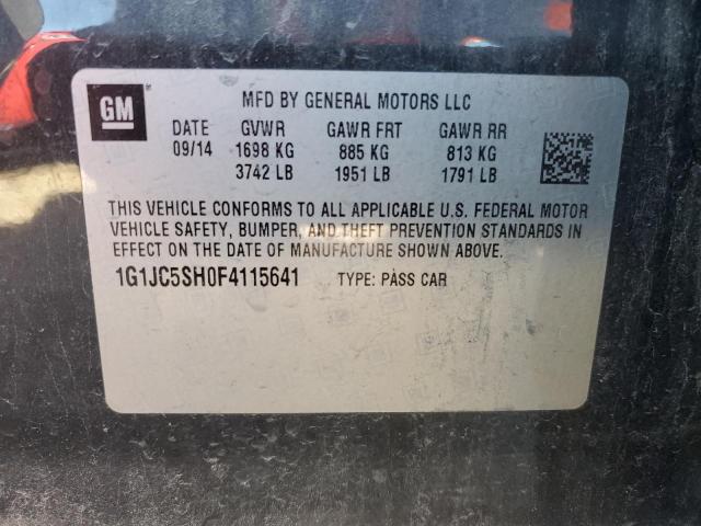 Photo 10 from auction – 2015 CHEVROLET SONIC LT with VIN 1G1JC5SH0F4115641