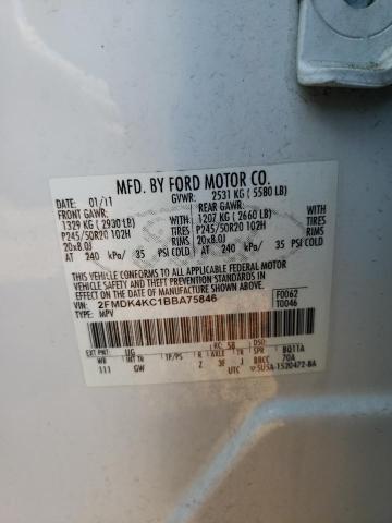 Photo 10 from auction – 2011 FORD EDGE LIMIT with VIN 2FMDK4KC1BBA75846