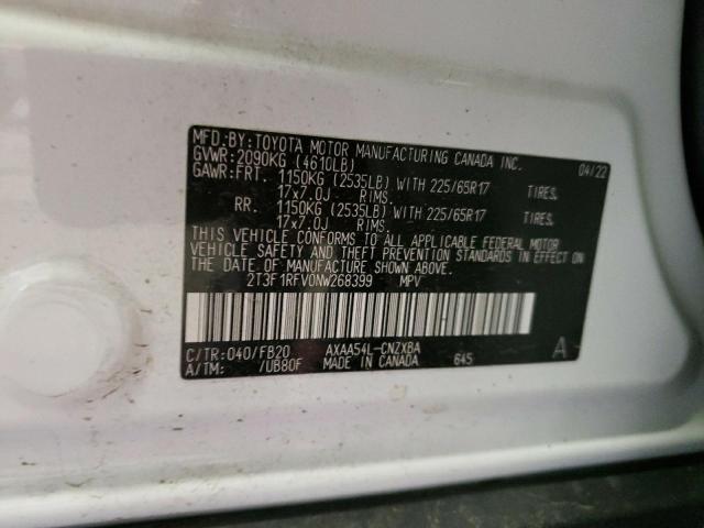 Photo 10 from auction – 2022 TOYOTA RAV4 LE with VIN 2T3F1RFV0NW268399