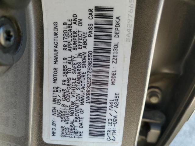 Photo 10 from auction – 2007 TOYOTA COROLLA CE with VIN 1NXBR32E27Z936550