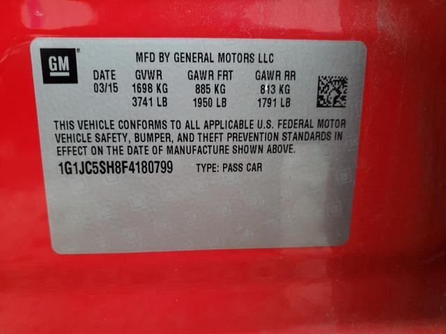 Photo 10 from auction – 2015 CHEVROLET SONIC LT with VIN 1G1JC5SH8F4180799