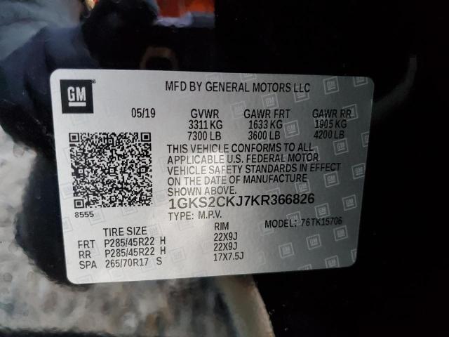 Photo 10 from auction – 2019 GMC YUKON DENA with VIN 1GKS2CKJ7KR366826