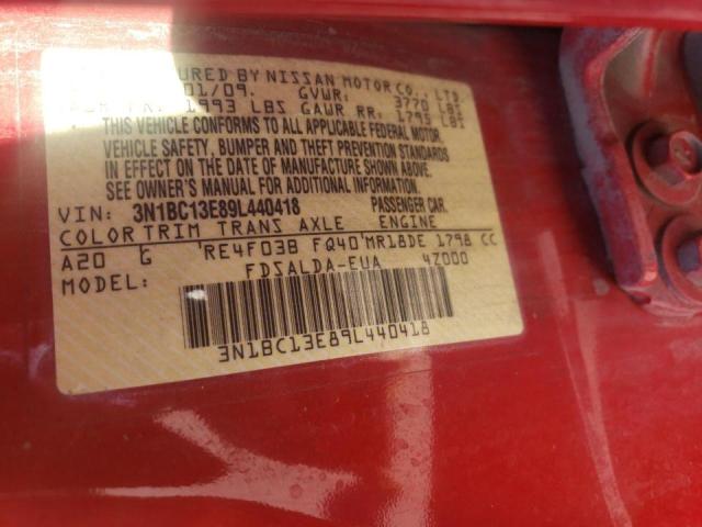 Photo 10 from auction – 2009 NISSAN VERSA S with VIN 3N1BC13E89L440418