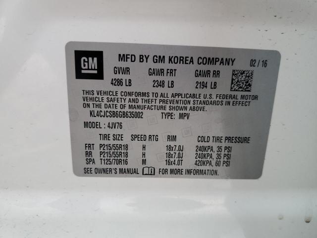 Photo 10 from auction – 2016 BUICK ENCORE with VIN KL4CJCSB6GB635002