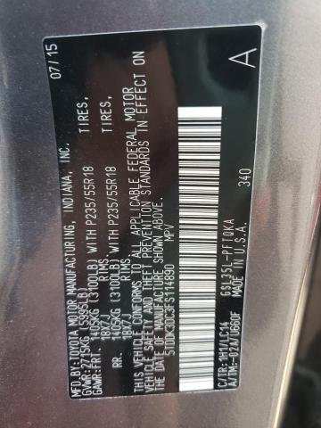 Photo 10 from auction – 2015 TOYOTA SIENNA XLE with VIN 5TDDK3DC3FS114890