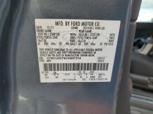 Photo 10 from auction – 2012 FORD ESCAPE XLT with VIN 1FMCU0D79CKB57314