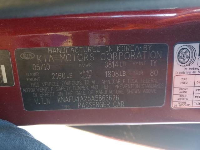 Photo 10 from auction – 2010 KIA FORTE EX with VIN KNAFU4A25A5863626
