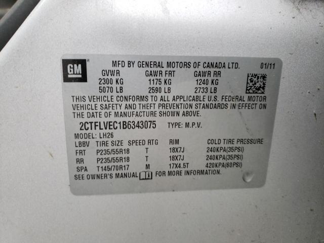 Photo 10 from auction – 2011 GMC TERRAIN SL with VIN 2CTFLVEC1B6343075