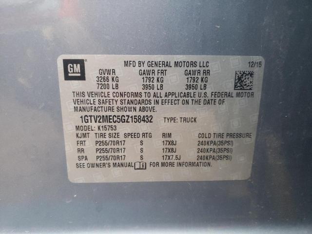 Photo 10 from auction – 2016 GMC SIERRA K15 with VIN 1GTV2MEC5GZ158432