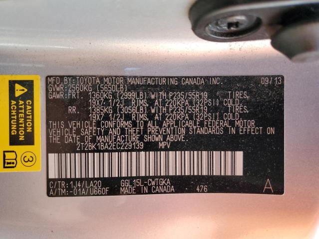 Photo 10 from auction – 2014 LEXUS RX 350 BAS with VIN 2T2BK1BA2EC229139