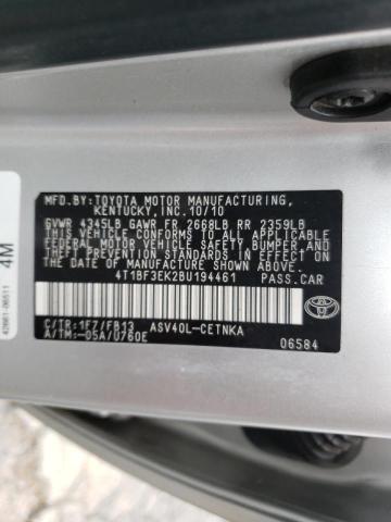 Photo 10 from auction – 2011 TOYOTA CAMRY with VIN 4T1BF3EK2BU194461