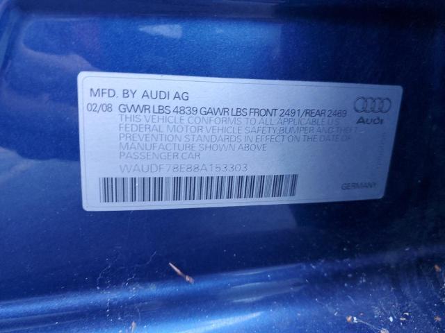 Photo 10 from auction – 2008 AUDI A4 2.0T QU with VIN WAUDF78E88A153303