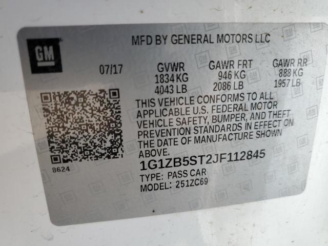 Photo 10 from auction – 2018 CHEVROLET MALIBU LS with VIN 1G1ZB5ST2JF112845