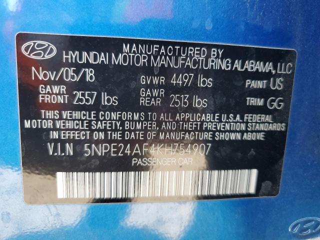 Photo 10 from auction – 2019 HYUNDAI SONATA SE with VIN 5NPE24AF4KH754907