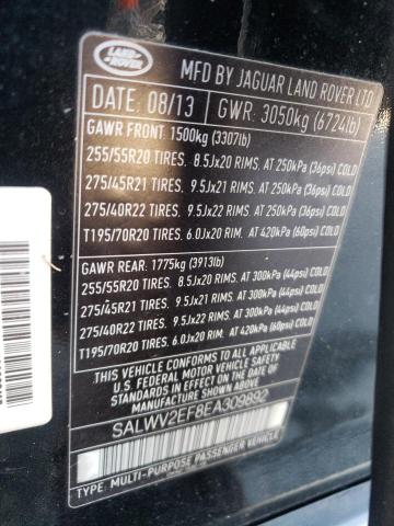 Photo 10 from auction – 2014 LAND ROVER RANGE ROVE with VIN SALWV2EF8EA309892