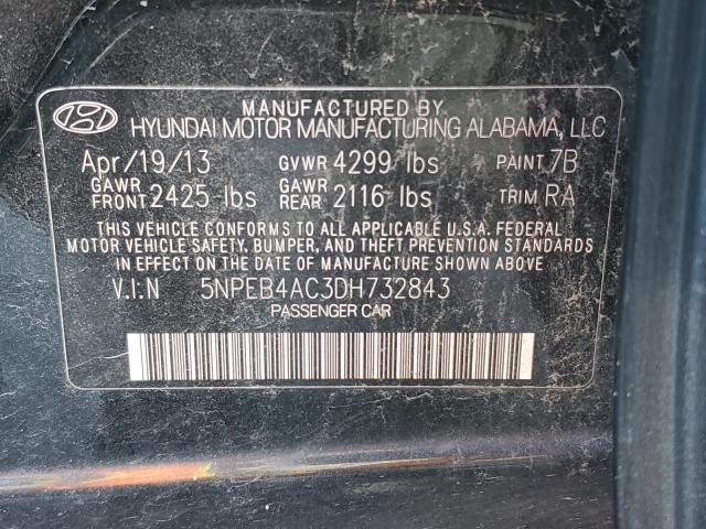 Photo 10 from auction – 2013 HYUNDAI SONATA GLS with VIN 5NPEB4AC3DH732843
