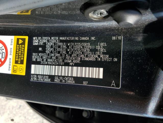 Photo 10 from auction – 2010 LEXUS RX 350 with VIN 2T2ZK1BA2AC041181