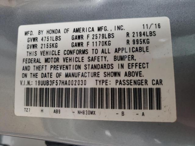 Photo 10 from auction – 2017 ACURA TLX TECH with VIN 19UUB3F57HA002030