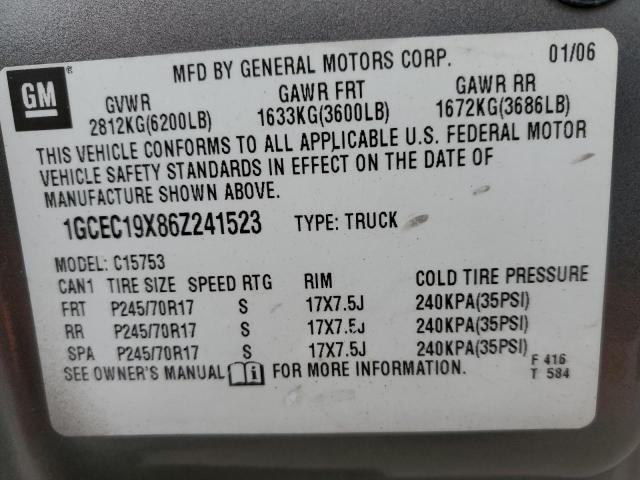 Photo 10 from auction – 2006 CHEVROLET SILVERADO with VIN 1GCEC19X86Z241523