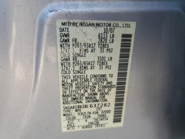 Photo 10 from auction – 2015 NISSAN PATHFINDER with VIN 5N1AR18B38C637282