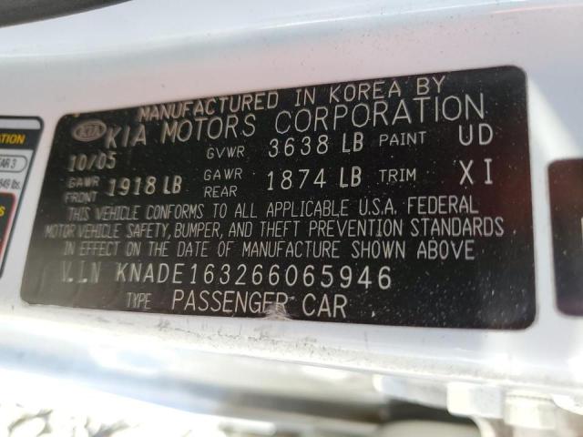 Photo 10 from auction – 2006 KIA RIO 5 with VIN KNADE163266065946