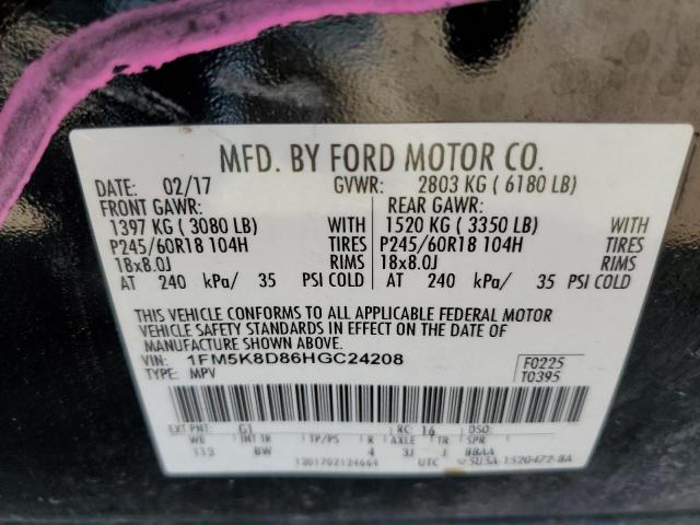 Photo 10 from auction – 2017 FORD EXPLORER X with VIN 1FM5K8D86HGC24208