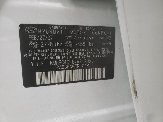 Photo 10 from auction – 2007 HYUNDAI AZERA SE with VIN KMHFC46F67A212051