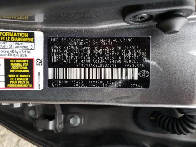 Photo 10 from auction – 2020 TOYOTA CAMRY SE with VIN 4T1G11AK2LU307213