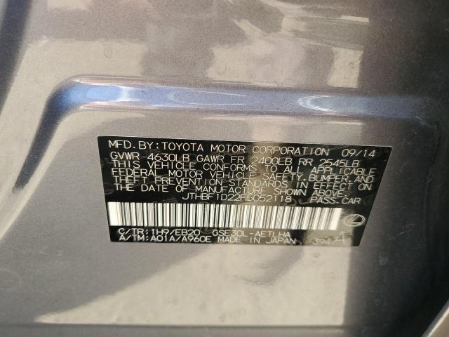 Photo 10 from auction – 2015 LEXUS IS 250 with VIN JTHBF1D22F5052118