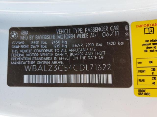 Photo 10 from auction – 2012 BMW 650 I with VIN WBALZ3C54CDL71622