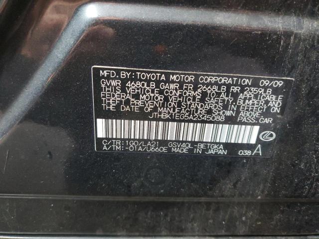 Photo 10 from auction – 2010 LEXUS ES 350 with VIN JTHBK1EG5A2345088