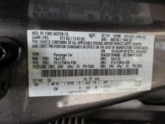 Photo 10 from auction – 2014 FORD FOCUS SE with VIN 1FADP3F27EL360305