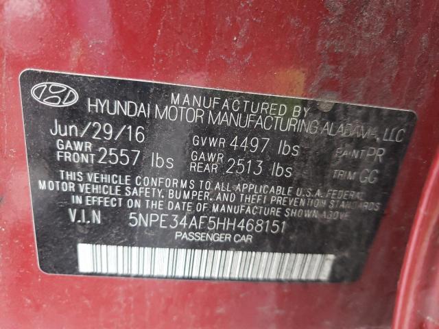 Photo 10 from auction – 2017 HYUNDAI SONATA SPO with VIN 5NPE34AF5HH468151