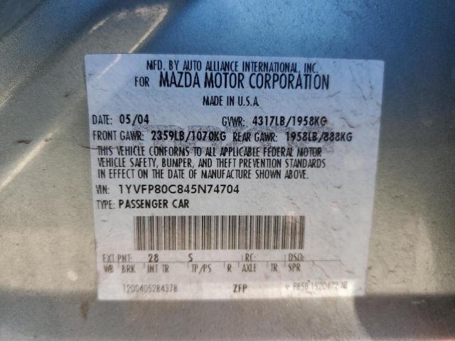 Photo 10 from auction – 2004 MAZDA 6 I with VIN 1YVFP80C845N74704