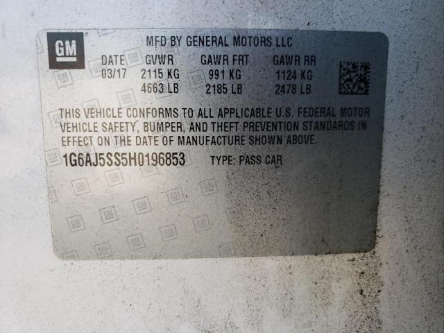Photo 10 from auction – 2017 CADILLAC ATS PREMIU with VIN 1G6AJ5SS5H0196853
