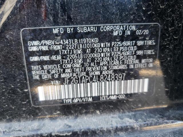 Photo 10 from auction – 2020 SUBARU CROSSTREK with VIN JF2GTAPC4L8248397
