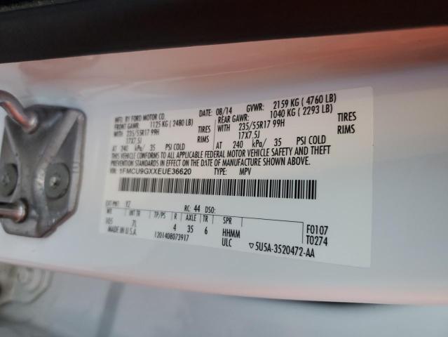 Photo 10 from auction – 2014 FORD ESCAPE SE with VIN 1FMCU9GXXEUE36620