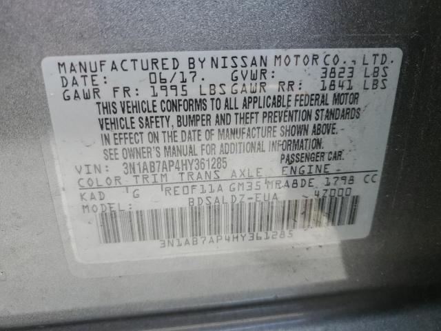 Photo 10 from auction – 2017 NISSAN SENTRA S with VIN 3N1AB7AP4HY361285