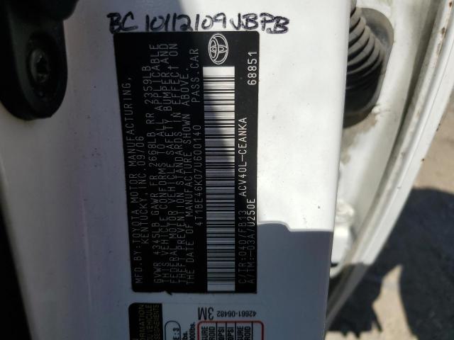 Photo 10 from auction – 2007 TOYOTA CAMRY CE with VIN 4T1BE46K07U600140