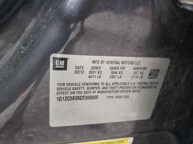 Photo 10 from auction – 2012 CHEVROLET MALIBU 1LT with VIN 1G1ZC5E05CF280805