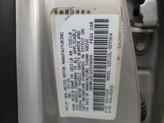 Photo 10 from auction – 2002 TOYOTA COROLLA CE with VIN 1NXBR12E12Z594604