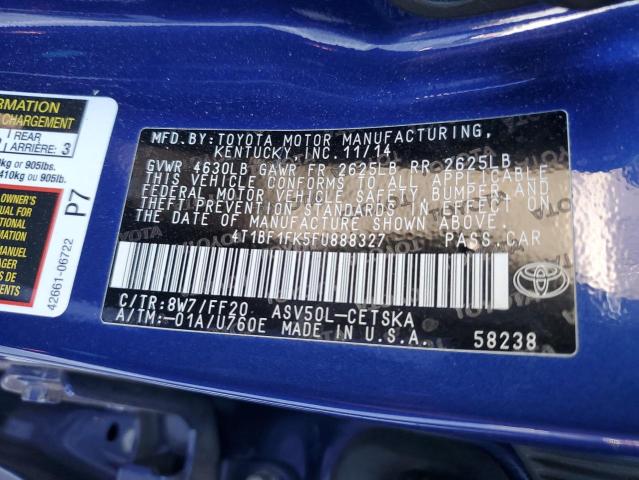 Photo 10 from auction – 2015 TOYOTA CAMRY LE with VIN 4T1BF1FK5FU888327