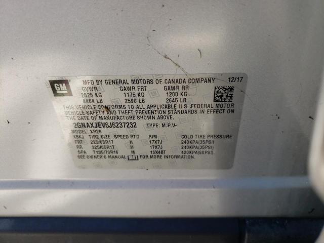 Photo 10 from auction – 2018 CHEVROLET EQUINOX LT with VIN 2GNAXJEV6J6237232