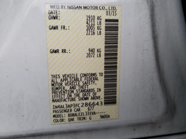 Photo 10 from auction – 2015 NISSAN ALTIMA 2.5 with VIN 1N4AL3AP3FC286643