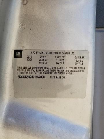 Zdjęcie 10 z aukcji – 2007 BUICK LACROSSE C z VIN 2G4WC582071167098