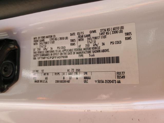 Photo 10 from auction – 2015 FORD F150 with VIN 1FTMF1CP2FFA57658